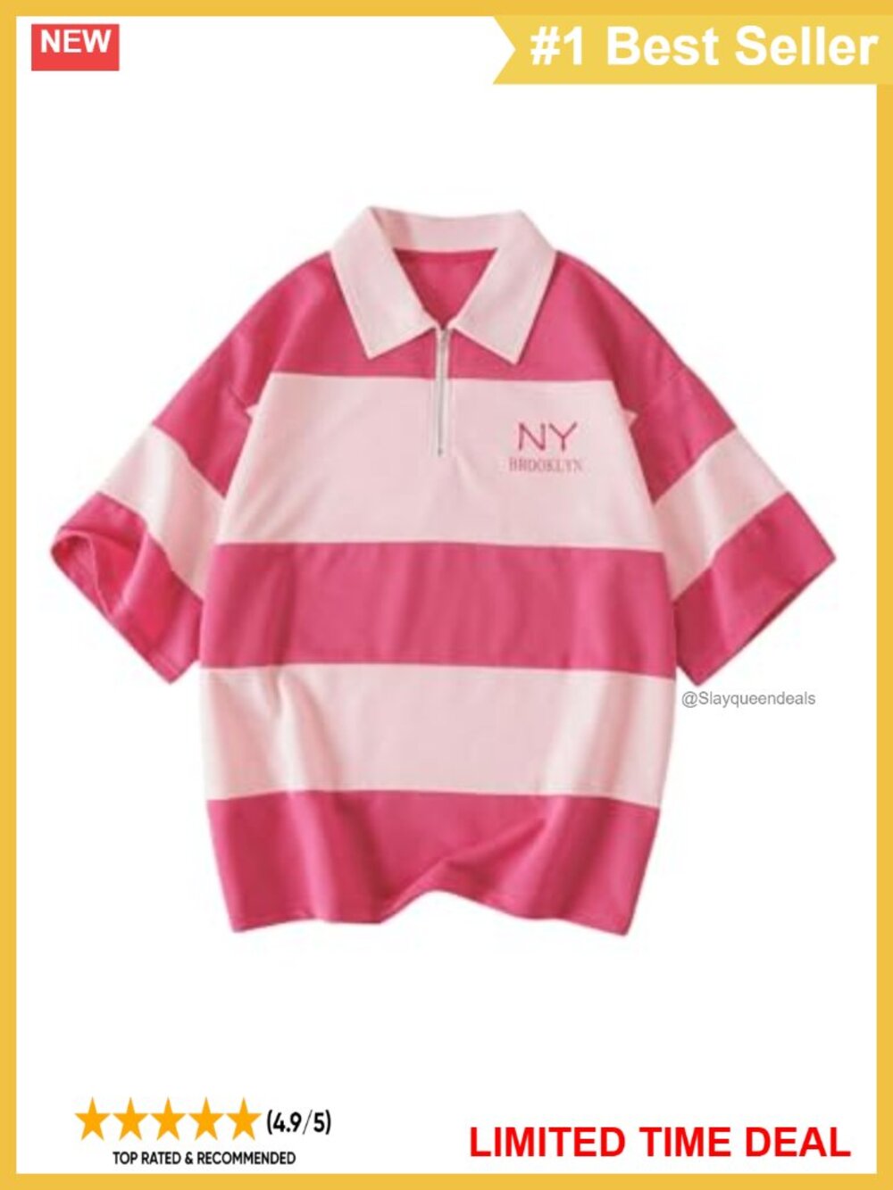 Womens Color Block Collared Graphic Tee Quarter Zip Short Sleeve Top